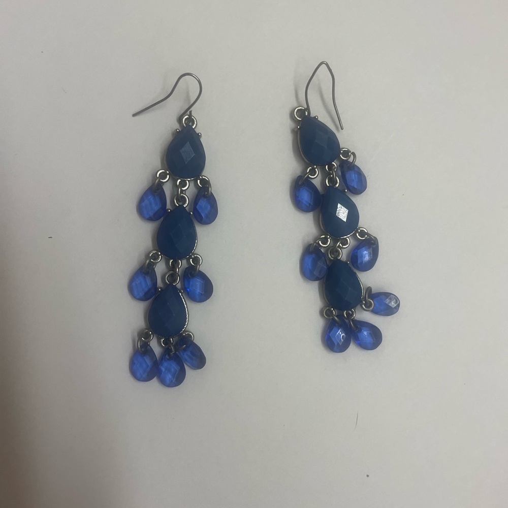 Elegant Blue Dangle Earrings